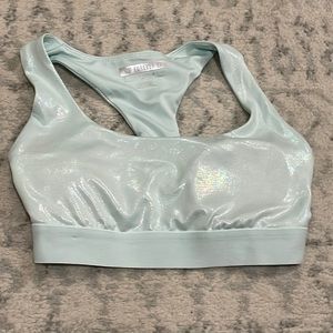 Teal shimmer Sports Bra